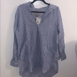 Blue stripe Beach Cover-Up
